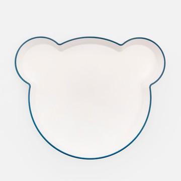 tak. 兒童小熊造型餐盤23.6cm 藍