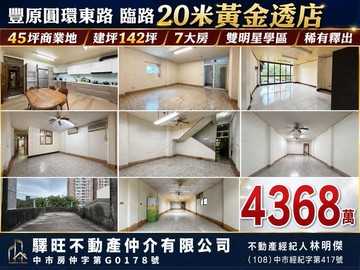 圓環東黃金透店室內142坪45坪商業地｜台中市豐原區圓環東路