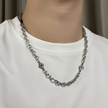 ☆LimeLight☆ 菱形 十字架 飾品 鈦鋼 項鍊 INS Y2K男生項鍊 女生項鍊 情侶項鍊 ACC-B20006