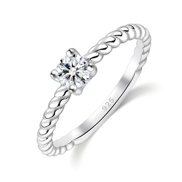 純銀戒指．幸福時刻．單鑽