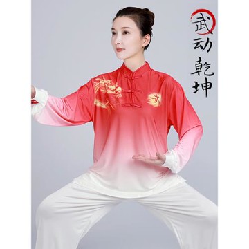 小和山太極服女新款2025武術比賽表演太極拳練功服裝男夏季八段錦