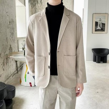 休閑秋冬季潮流百搭雅痞西裝外套