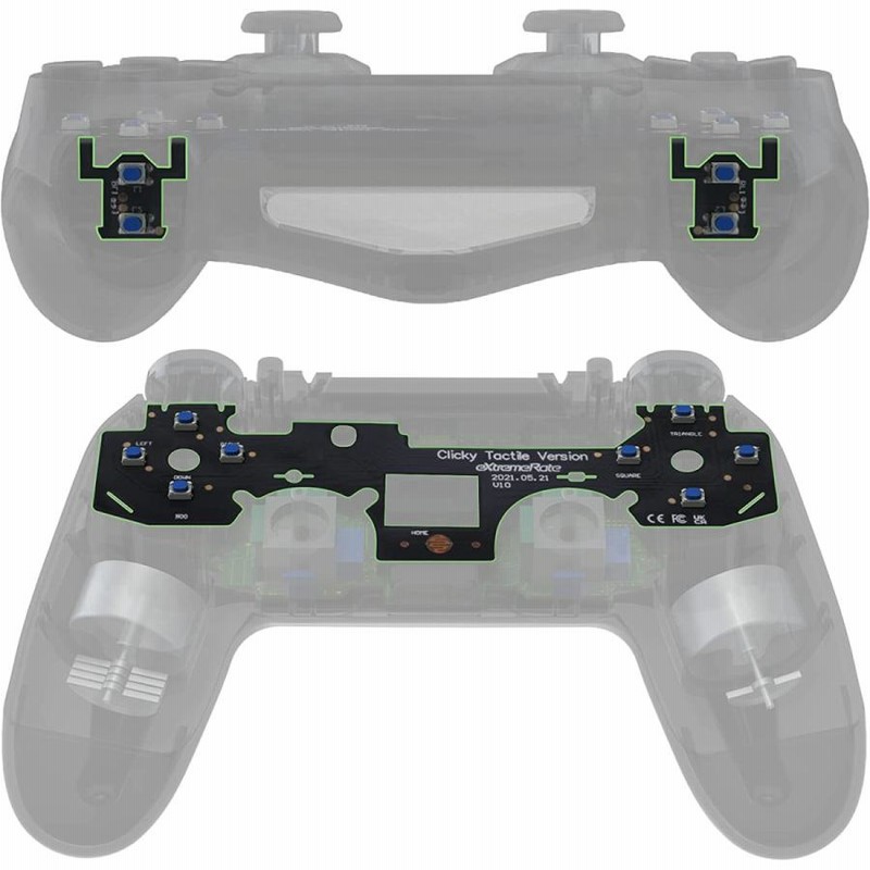 超特価SALE開催！ eXtremeRate PS4コントローラー タクタイルクリッキーキット デュエルマスターズ