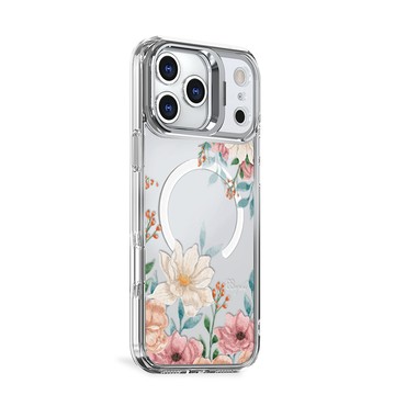APBS iPhone 18/17/16/15/14/13/12系列 防震雙料隱形立架磁吸手機殼-梔子花開