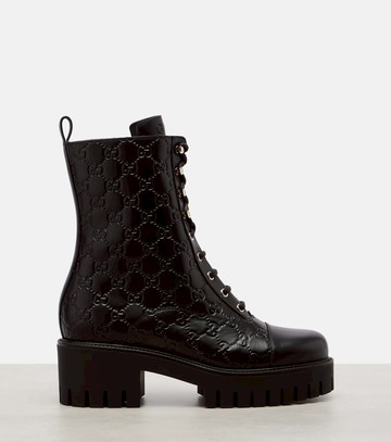 Gucci GG leather lace-up boots