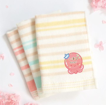 MIT燙印手帕紗布巾【章魚】一組3入