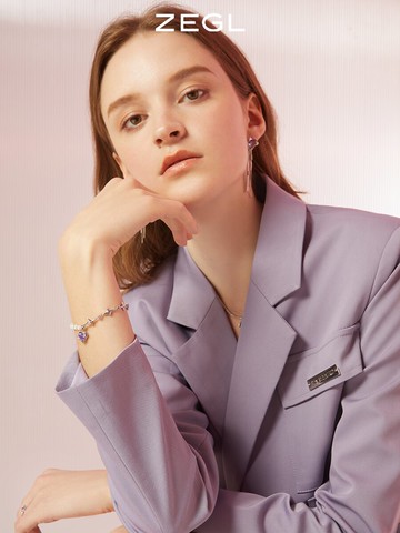 ZEGL設計師銀河甜心系列愛心手鏈女ins小眾設計人造珍珠甜酷手飾