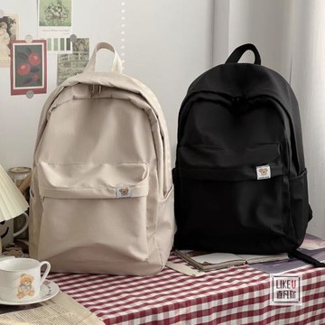 卡通小熊大容量背包韓版ins風百搭女原宿高中生簡約大容量雙肩包