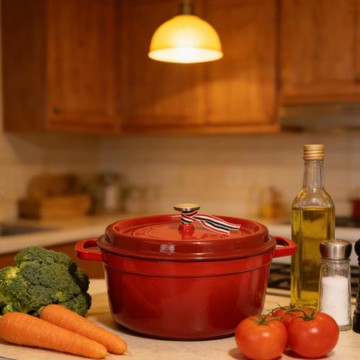 琺瑯鍋紅色燉鍋無涂層廠家直銷家用鑄鐵湯鍋喬遷禮物煲湯鍋