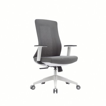 E-home Vortex 2.0 旋流白框中背半網扶手人體工學電腦椅-三色可選灰色