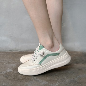 小蘇打厚底小白鞋-哈蜜瓜蘇打。Bubble Nara波波娜拉。NAA48-42