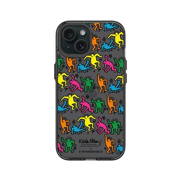 iPhone 15 Clear 酷墨灰 - Keith Haring - 跳舞的人