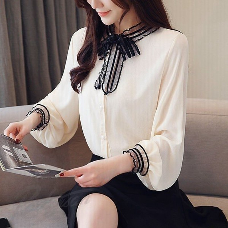 シャツ レディース 長袖 シフォンブラウス フォーマル トップス 大きいサイズ 無地 白 黒 ブラウス 通勤 オフィス 通販 Lineポイント最大get Lineショッピング