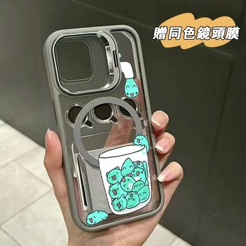 猫猫蟲咖波送鏡頭貼 i17 磁吸金屬支架iPhone16 15 14 13 12 11 Pro max手機殼
