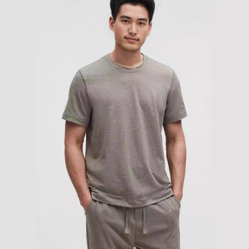 lulu同款男裝SoftJersey圓領針織衫夏季基礎款休閑短袖T恤5311鑫弘-衣錦男裝