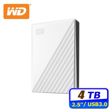 WD My Passport 4TB 2.5吋行動硬碟-白(WDBPKJ0040BWT-WESN)