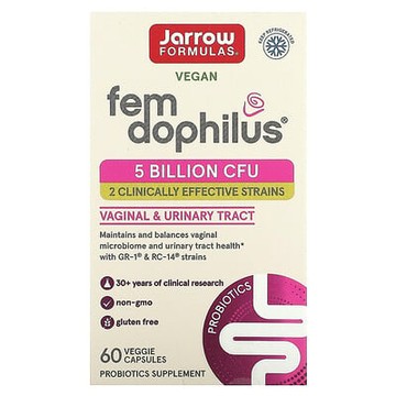 Jarrow Formulas, Fem Dophilus，50 億 CFU，60 粒素食膠囊