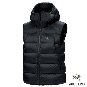 【ARCTERYX 始祖鳥】女 Thorium Vest 連帽防風保暖羽絨背心.中央拉鍊開襟背心/ X000010547 黑
