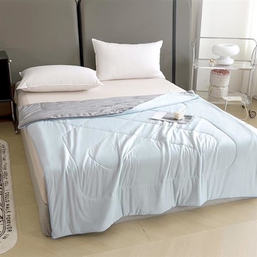 【寢室安居】親膚涼感＋溫暖寶寶絨 石墨烯雙面四季被-亮青藍-雙人_廠商直送