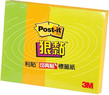 3M 利貼狠黏 小尺寸標籤便條紙 3色入 90張 /本 623S-1【APP滿額下單10%點數(單一帳號最高5000點)】1/31止