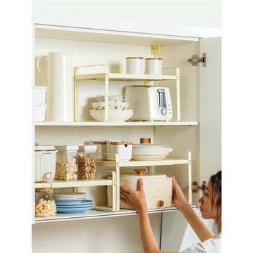 碗碟收納架可伸縮廚房置物架臺面櫥柜內隔板分層架調料架碗架鍋架