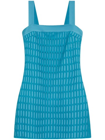 Simkhai - Artemis mini shift dress - women - Cotton/Cotton/Nylon/Rayon/Viscose - 8 - Blue