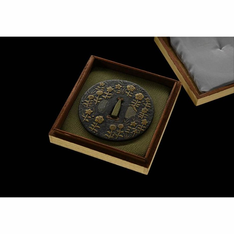 刀装具・鍔・平安城・参考品 鍔：無銘(平安城象嵌)(保存刀装具) | 日本刀販売の葵美術