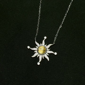 巴西鈦晶太陽貓眼項鍊 | 鈦晶 貓眼 太陽 自信 招財 925純銀 天然晶礦 純銀項鍊 S25AP22-06