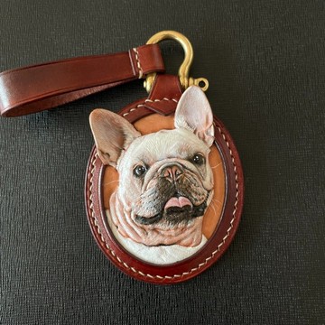 【訂做】我的寵物 寵物雕刻鑰匙圈 皮革雕刻 狗 貓 寵物畫像 皮革畫鑰匙圈 寵物皮革鑰匙圈