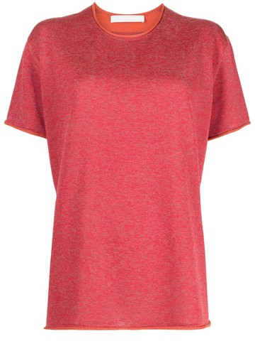 Dion Lee - rolled-trim detail T-shirt - unisex - Polyester/Wool - S - Red