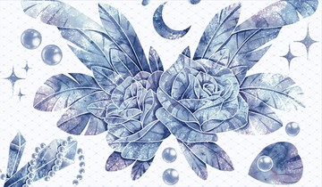 花之樂章-藍 PET 紙膠帶 貝殼光