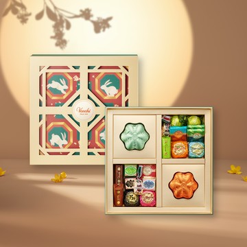 【Venchi】獻上大四喜🌕玉兔迎月 - 花型巧克力2入+精選巧克力｜中秋好禮、感謝貴人｜🚚快速出貨