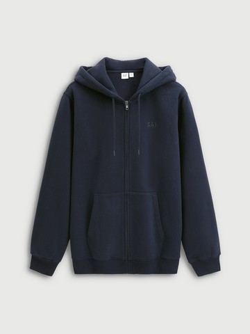 男裝 Logo刷毛連帽外套-海軍藍