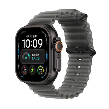 【新品預約】Apple Watch Ultra 4 2026 LTE 49mm 黑色鈦金屬-黑色海洋錶帶 - M/L
