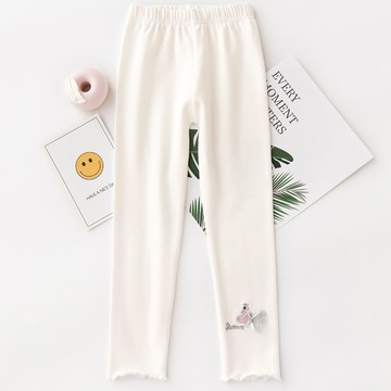 FANMOU - 內搭褲-蕾絲天鵝-白色