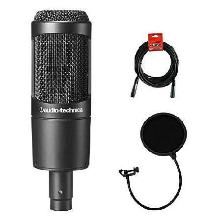 Audio-Technica AT2035 Large Diaphragm Studio Condenser Microphone Bundle with Shock Mount, Pop Filter, and XLR Cable by Audio-Technica(並行輸入品)