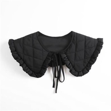 【米蘭精品】假領子襯衫披肩-韓版外搭加厚木耳邊女裝配件2色74kp18