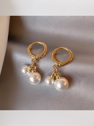 簡約耳圈小香風少女珍珠耳環年新款潮韓版網紅高級感時尚耳飾