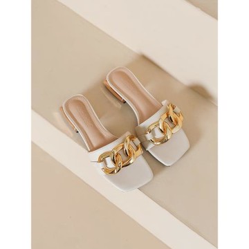 粗跟拖鞋女夏外穿時尚2025年新款夏季一字拖女士涼拖鞋大碼41到43