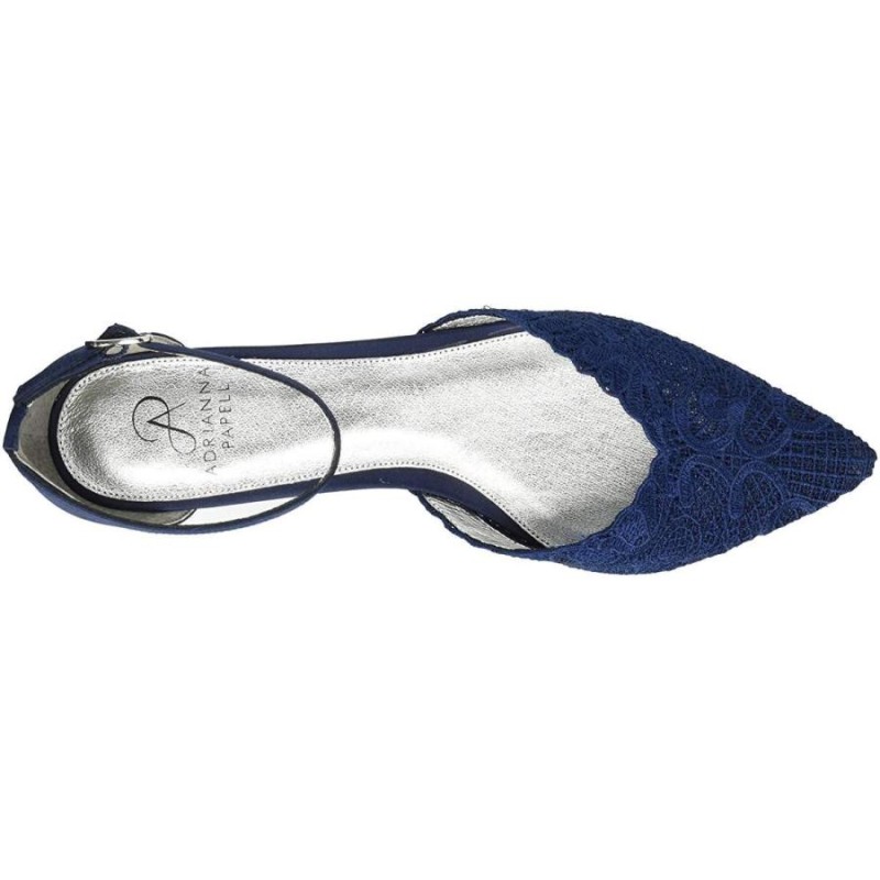 Adrianna Papell Women s TRALA Mary Jane Flat Navy attalie lace 7.5