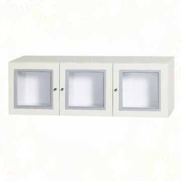 文創集-南亞塑鋼     艾格 南亞塑鋼4尺方框三開門組合收納櫃-121.2x41.5x40.4cm免組