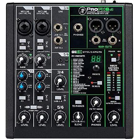 Mackie ProFX6v3 6-Channel Mixer with USB and Effects with Pair of EMB XLR Cable and Gravity Magnet Phone Holder Bundle, (2)