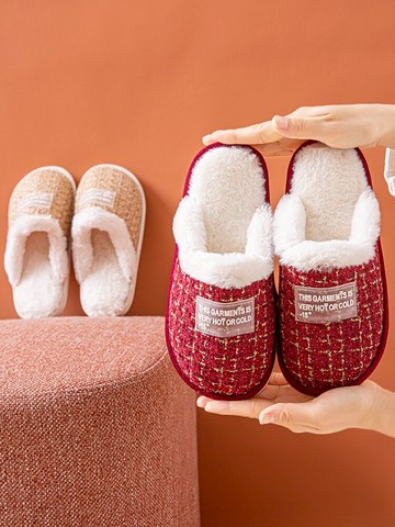 棉拖鞋女可愛冬天小香風毛絨保暖室內家居家用情侶學生毛毛拖鞋男