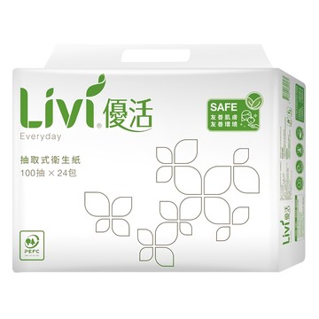 LIVI 優活 抽取式衛生紙 2層  24包  1袋