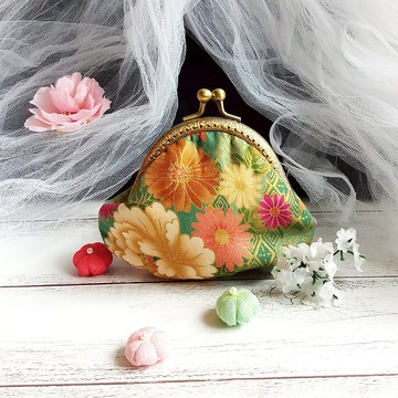 日本和風口金包 零錢包 小收納包  口金 kimono fabric (JS-74)