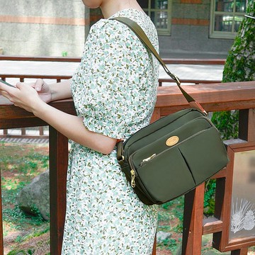 甜美費南雪方塊斜背包(綠色)