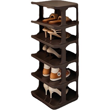 瑪貝爾家居 高級纖薄省空間六層鞋架  黑色  1個