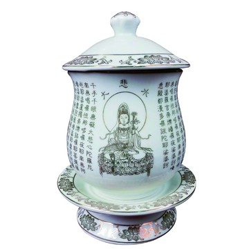 現貨供應 弘喧 大悲水 觀音 菩薩 貢杯 供杯 聖水 高腳 敬茶 敬神 佛杯 供佛 供奉 佛堂 佛寺 佛俱 陶瓷 心經