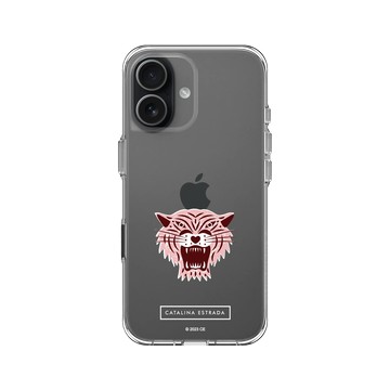 iPhone 17 Clear Case（相機按鈕） 透明 - Catalina Estrada - Pink Tiger Head
