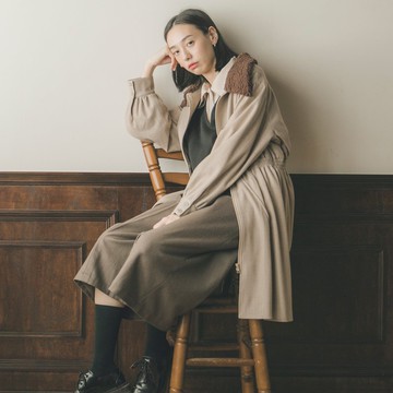 Implication_意藴抽皺外套_9AF302_棕